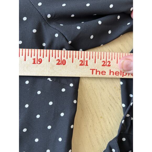 Polka Dot Travel Friendly Women’s Blouse 3/4 Sleeve Sheer Timeless Versatile Med - Picture 7 of 10